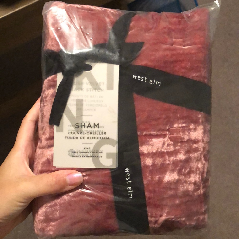 West Elm Lush Velvet Pink Grapefruit